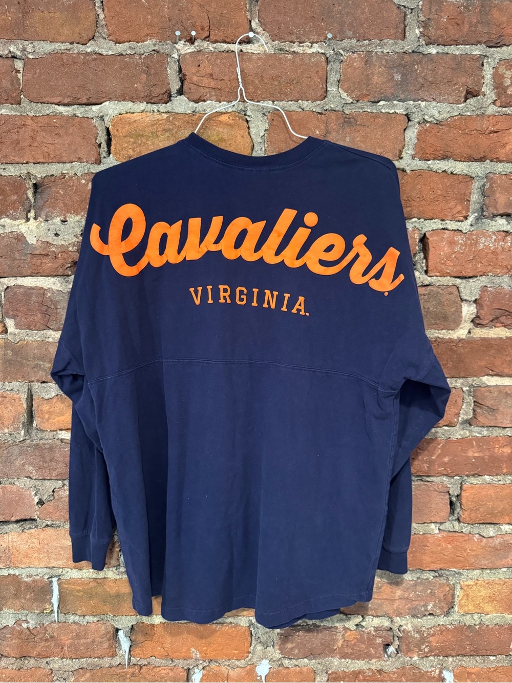 Women’s University of Virginia Cavaliers Navy Crewneck Shirt (100% Cotton)